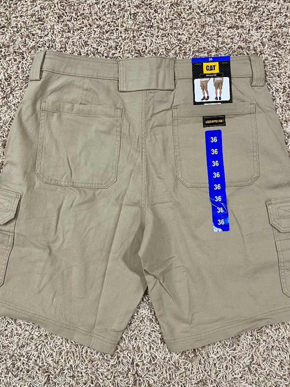 CAT Caterpillar Men's Utility Cargo Shorts Tan, Size 36 (New)